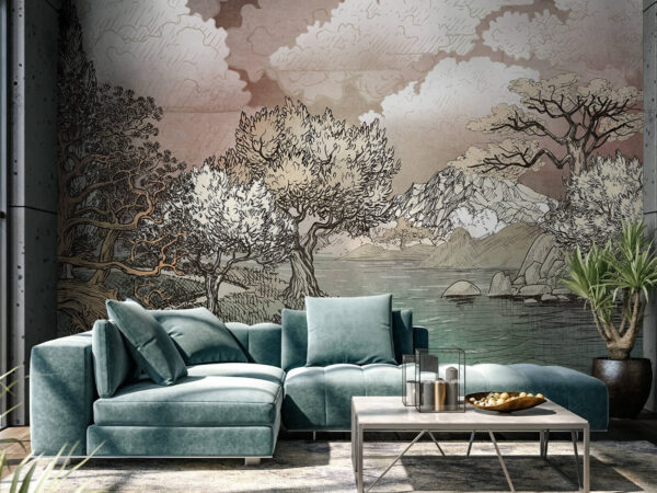 Landscape with trees and a lake u80323pig2 600x450 - Landscape with trees and a lake - tegory