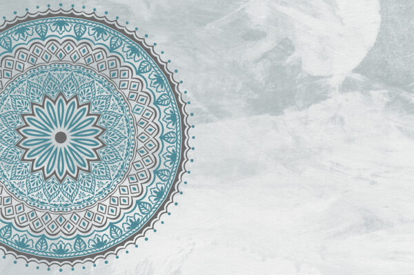 A blue and grey mandala