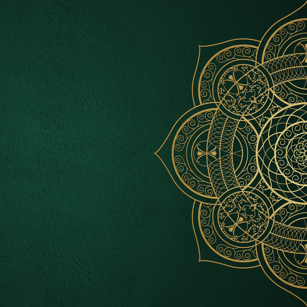 Elegant swirls on emerald canvas Elegant swirls on emerald canvas