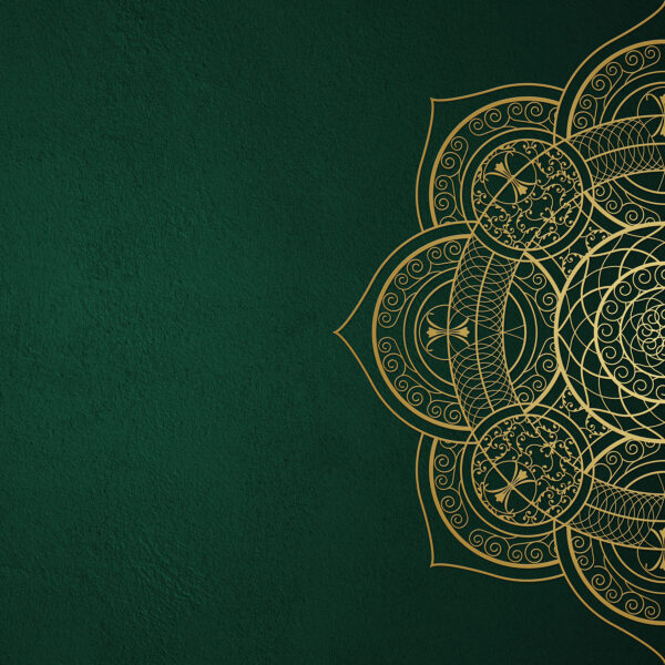 Elegant swirls on emerald canvas Elegant swirls on emerald canvas