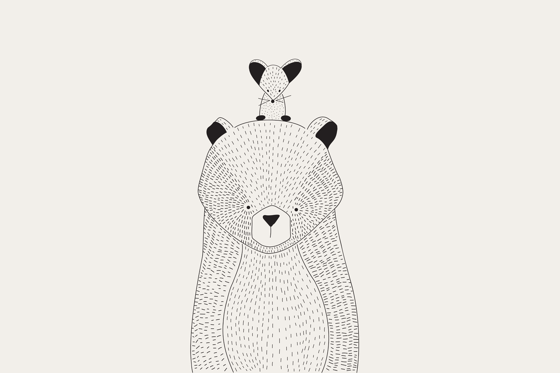 A bear with a mouse on its back u98483p - A bear with a mouse on its back