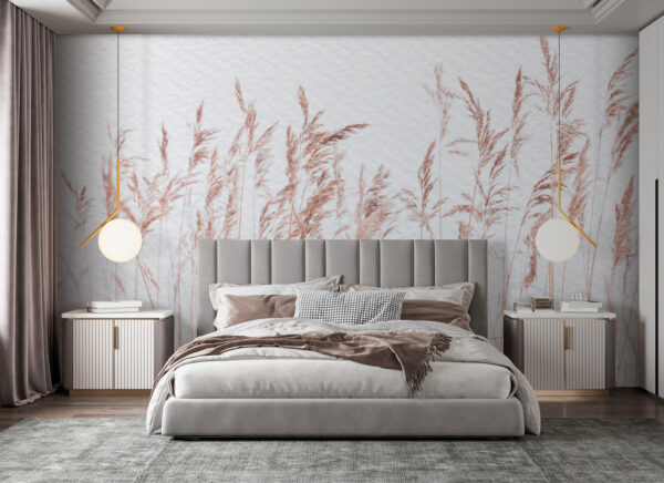 Delicate grasses against a soft backdrop Wall murals Delicate grasses against a soft backdrop