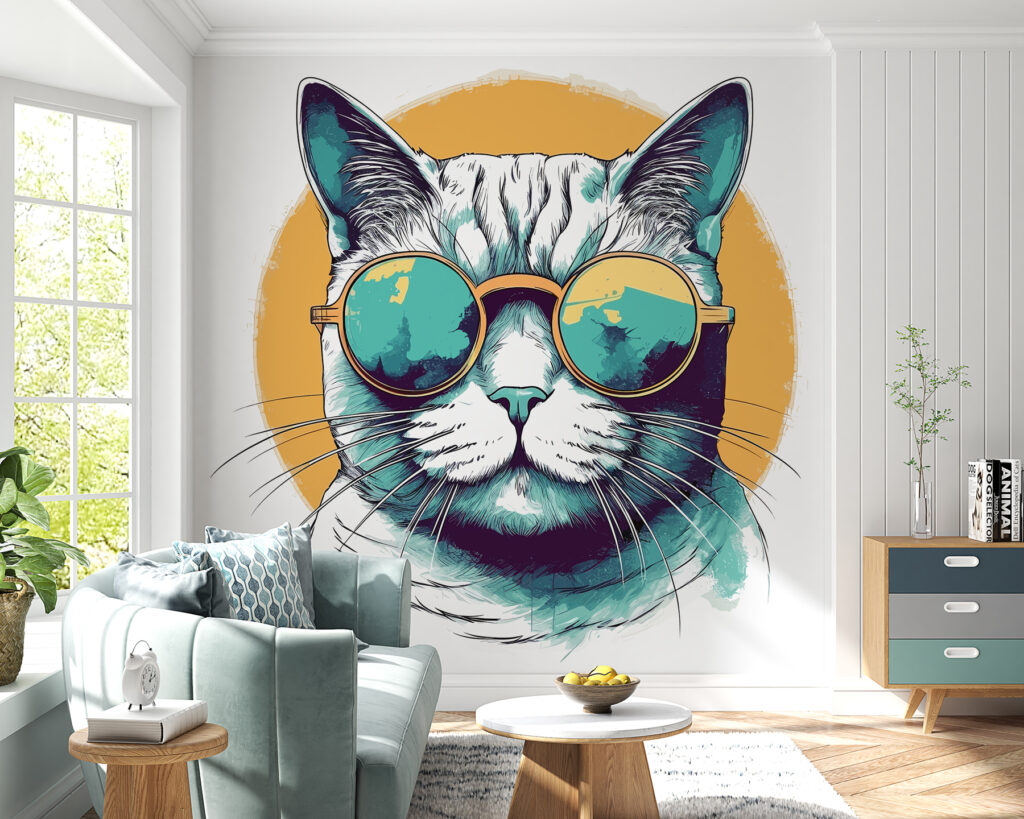 A cat wearing sunglasses