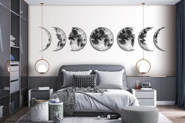 A row of phases of the moon A row of phases of the moon