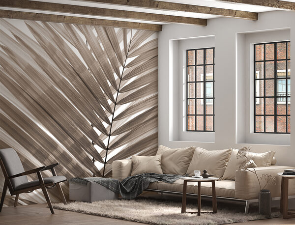 Elegant palm leaves in soft tones. Elegant palm leaves in soft tones.