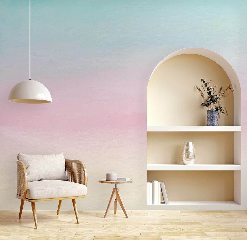 Soft, pastel hues of calm serenity