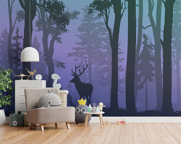 A couple of deer in a forest A couple of deer in a forest