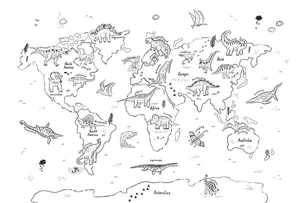 A map of the world with dinosaurs u98793p 600x405 - A map of the world with dinosaurs