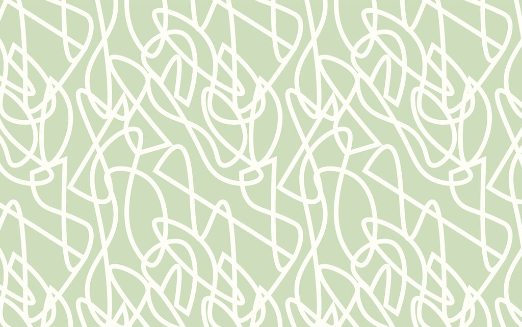 A pattern of white lines on a green background