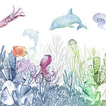 A watercolor of a sea life