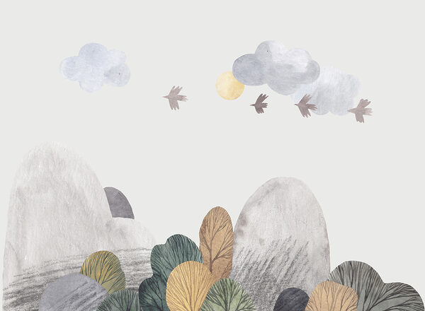 A landscape with trees and clouds A landscape with trees and clouds