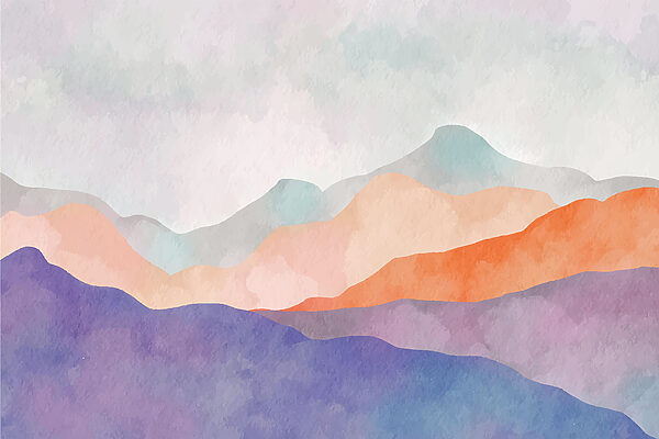 A watercolor painting of mountains A watercolor painting of mountains