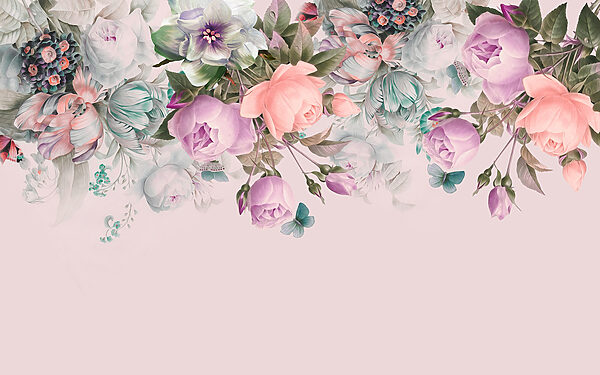 Delicate blooms on soft pink backdrop Delicate blooms on soft pink backdrop