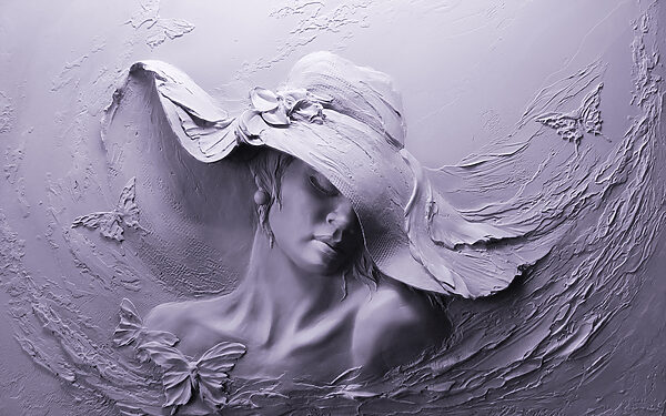 A sculpture of a woman in a hat A sculpture of a woman in a hat