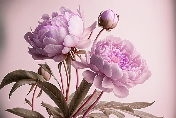 Elegant pink peonies in soft bloom. Elegant pink peonies in soft bloom.