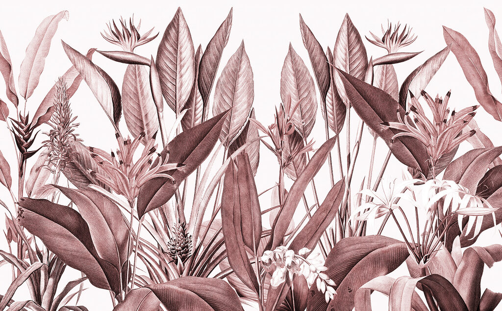 Tropical foliage in subtle hues. Tropical foliage in subtle hues.