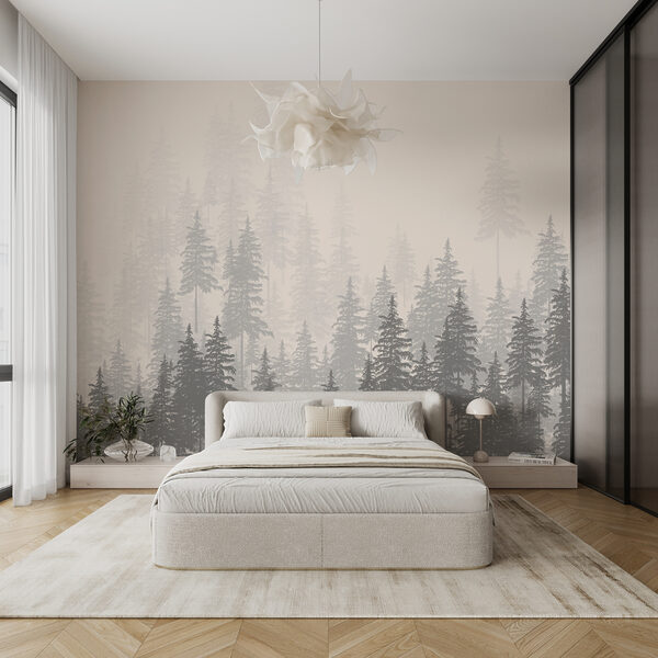 A group of trees in a forest A group of trees in a forest