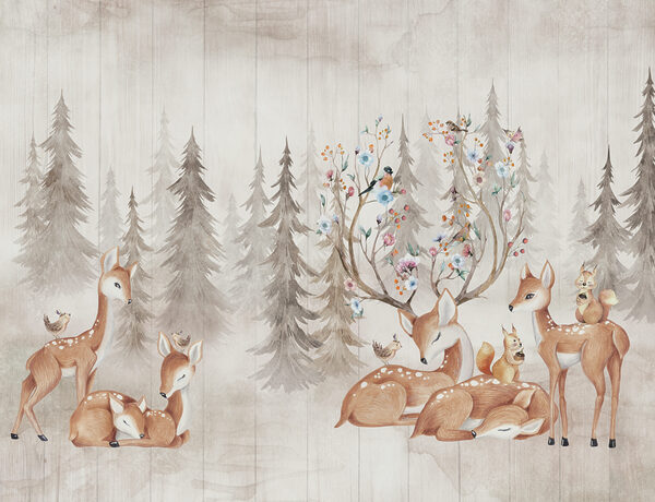 A group of deer with a group of baby deer A group of deer with a group of baby deer