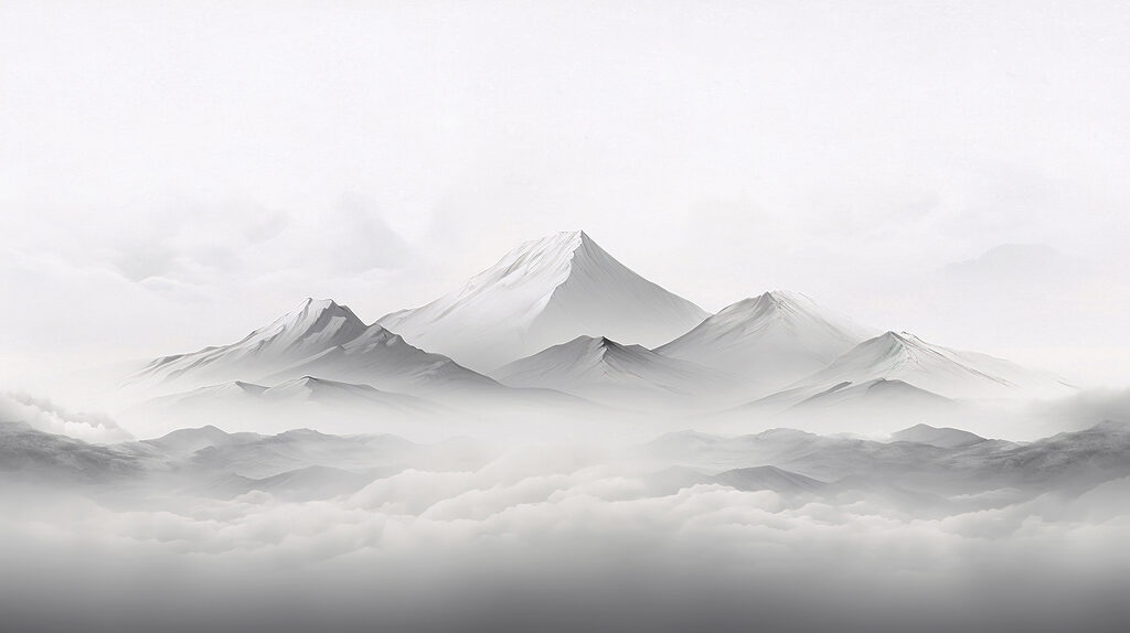 A mountain range with clouds A mountain range with clouds