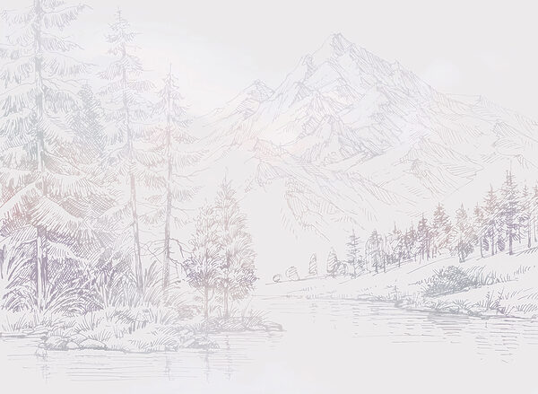 A river with trees and mountains in the background A river with trees and mountains in the background