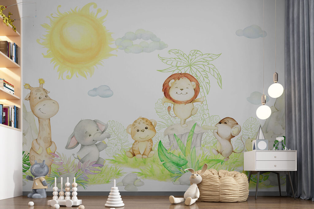 A group of animals in a garden