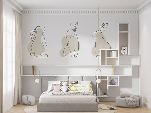 A line drawing of a rabbit u99543pir455mr 600x450 - A line drawing of a rabbit