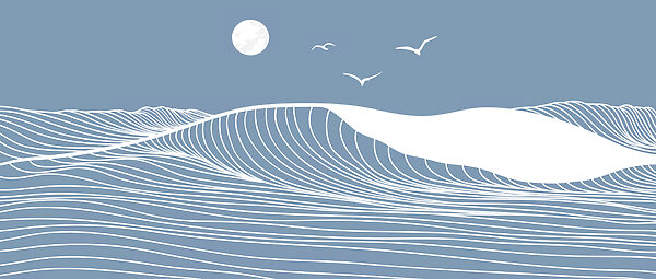Waves and birds in the sky Waves and birds in the sky