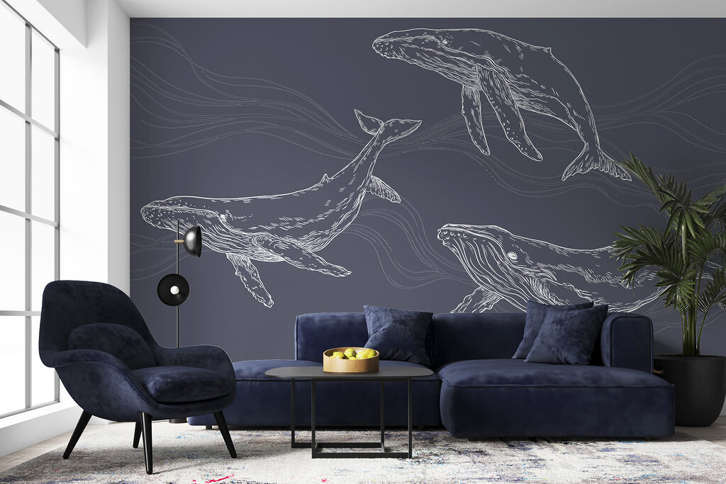 A group of whales swimming A group of whales swimming