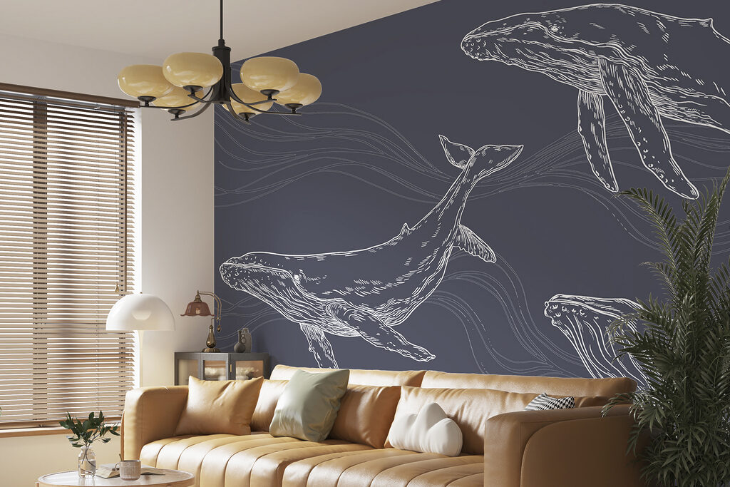 A group of whales swimming A group of whales swimming