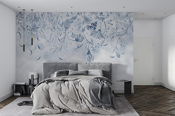 A blue and white floral design A blue and white floral design