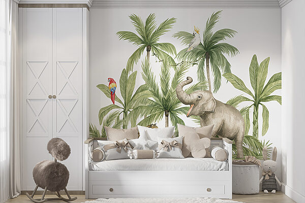A group of animals in a jungle A group of animals in a jungle