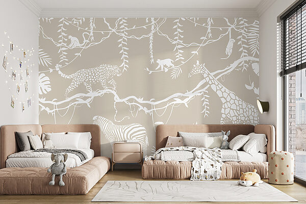 A wallpaper with animals and plants w00087pir5r 600x400 - A wallpaper with animals and plants