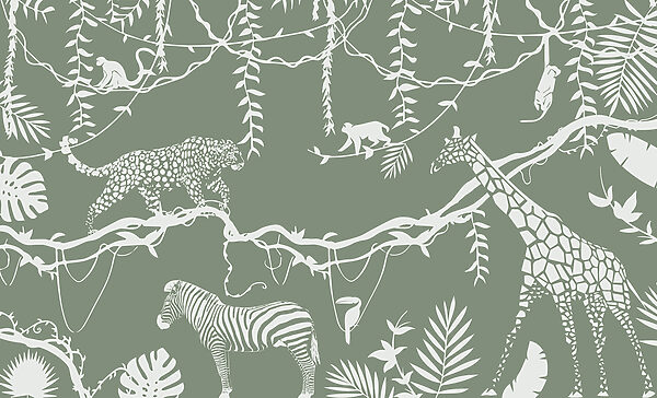 A wallpaper with animals and plants A wallpaper with animals and plants