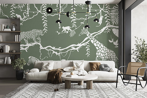 A wallpaper with animals and plants A wallpaper with animals and plants