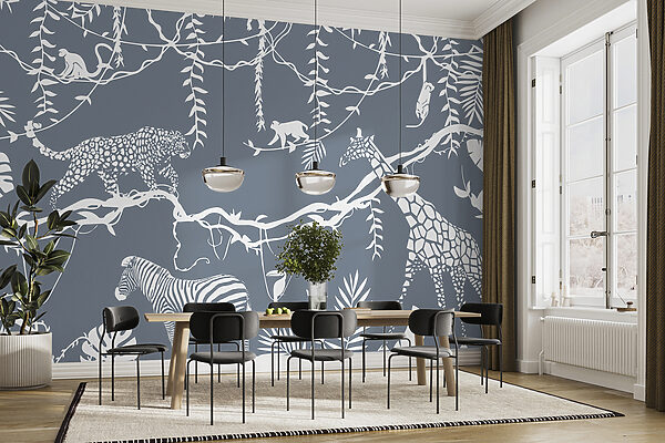 A wallpaper with animals and plants A wallpaper with animals and plants