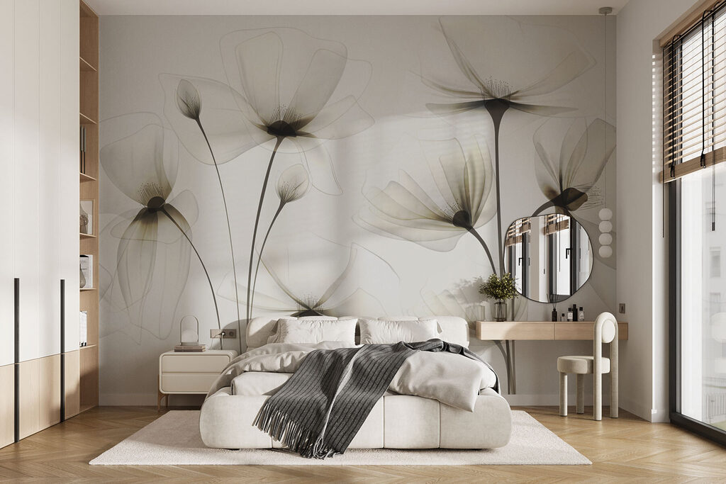 A transparent flowers on a white background A transparent flowers on a white background