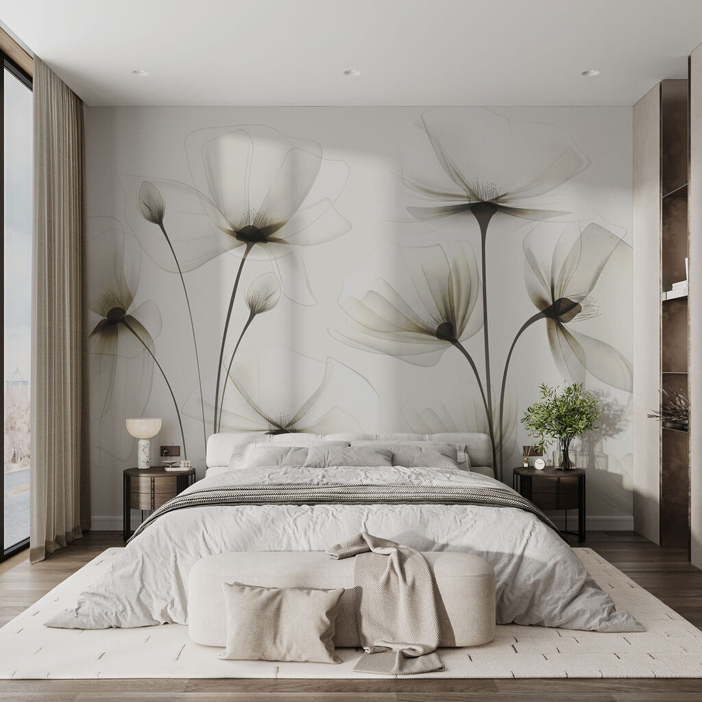 A transparent flowers on a white background A transparent flowers on a white background