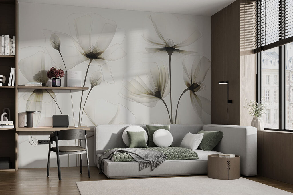 A transparent flowers on a white background A transparent flowers on a white background