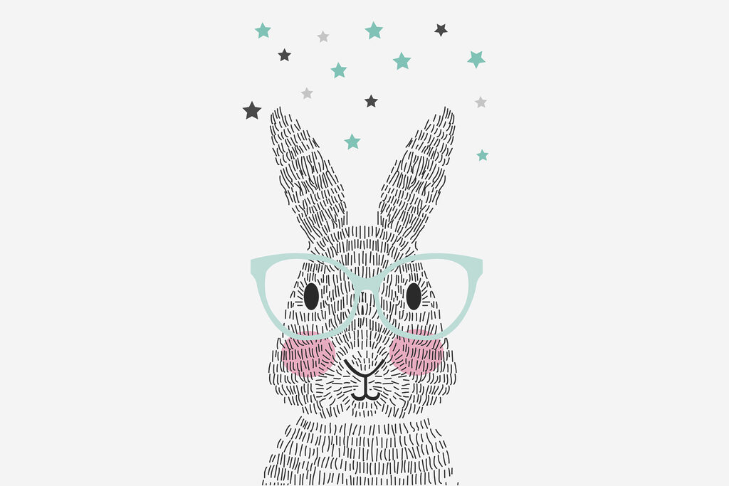 A rabbit wearing glasses A rabbit wearing glasses