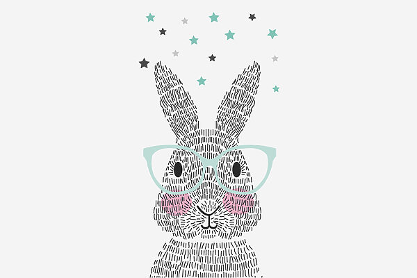 A rabbit wearing glasses A rabbit wearing glasses
