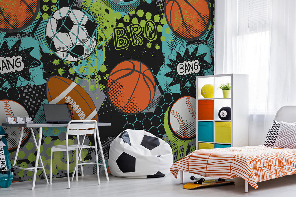 A pattern of sports balls A pattern of sports balls