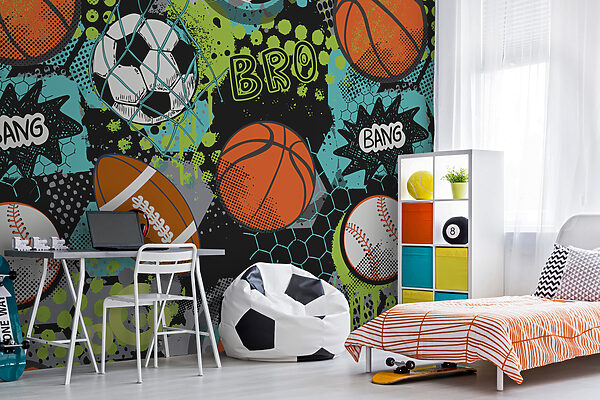 A pattern of sports balls A pattern of sports balls