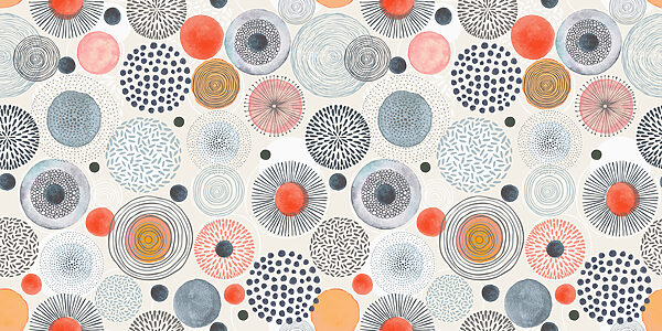 A pattern of colorful circles and dots A pattern of colorful circles and dots
