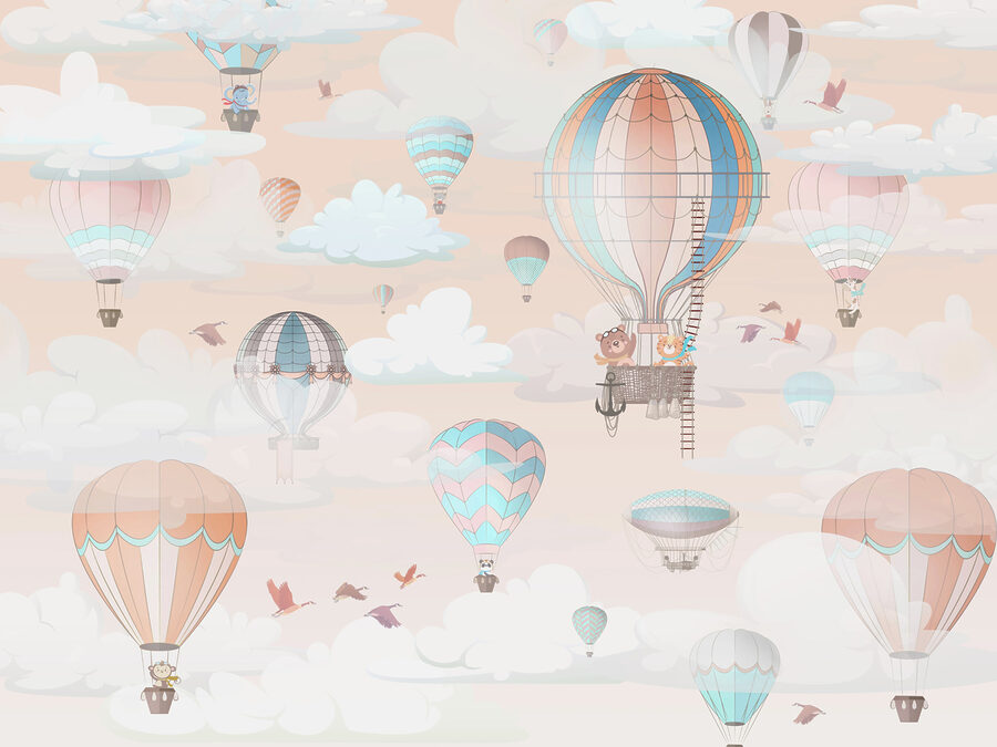 A group of hot air balloons in the sky