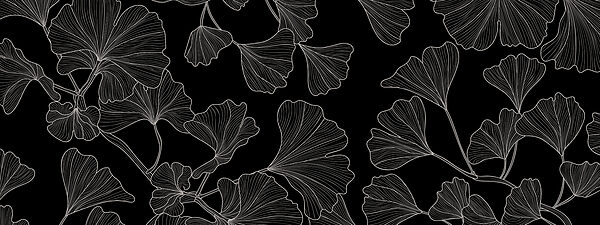A black and white pattern of leaves A black and white pattern of leaves