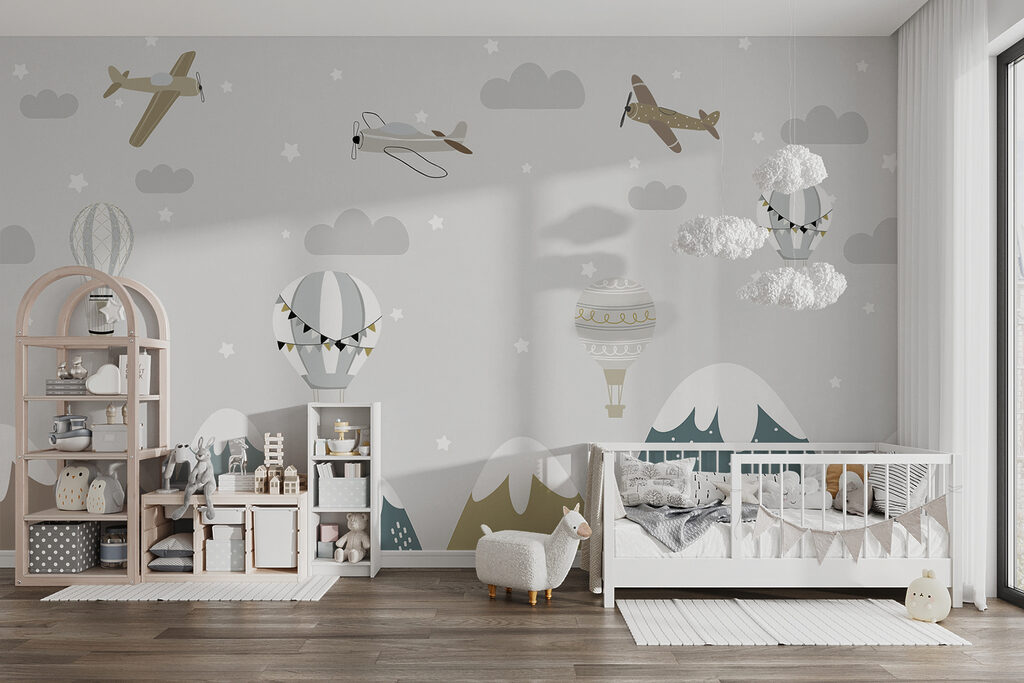 A wallpaper with mountains and airplanes A wallpaper with mountains and airplanes