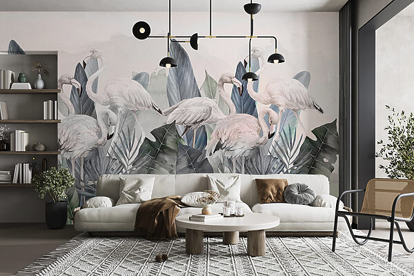 A group of flamingos and leaves w00505v2pig9r 600x400 - A group of flamingos and leaves - tegory