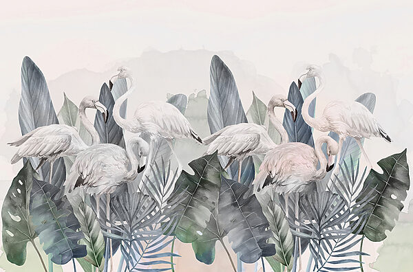 A group of flamingos and leaves w00505v2p 600x396 - A group of flamingos and leaves - tegory