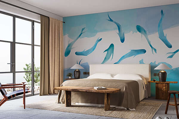 A group of blue fish swimming in water w00513pib1r 600x400 - A group of blue fish swimming in water - tegory
