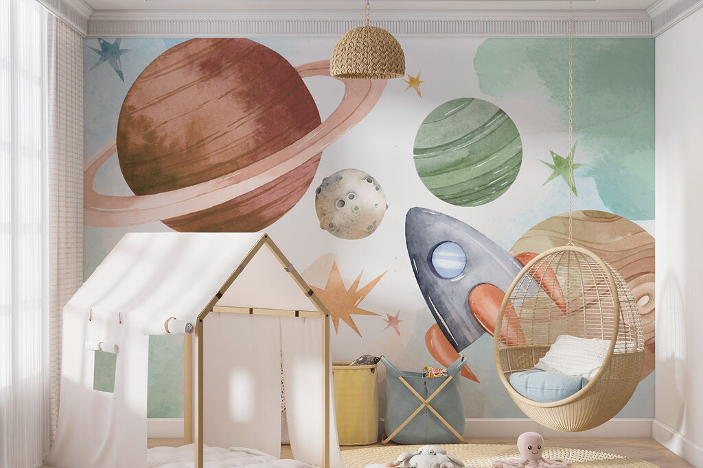A rocket and planets in space w00539pir10mr 1024x683 - A rocket and planets in space